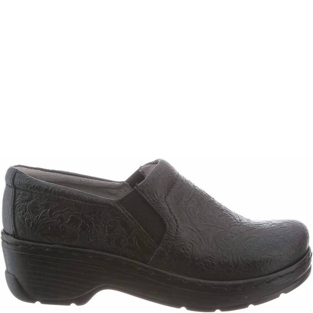 NEW KLOGS FOOTWEAR women's naples leather closed-back nursing clog in black full